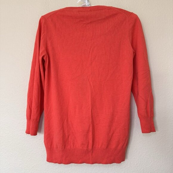 Banana Republic Carpe Diem Silk Blend Sweater Orange Taupe Crewneck Small - Picture 7 of 7